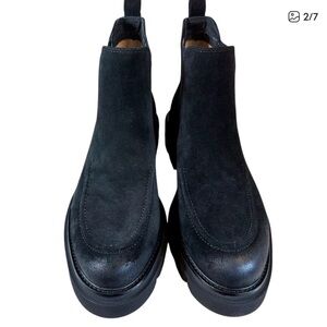 NEW SOFFT Samira Waterproof Black Suede Chelsea Ankle Boots
